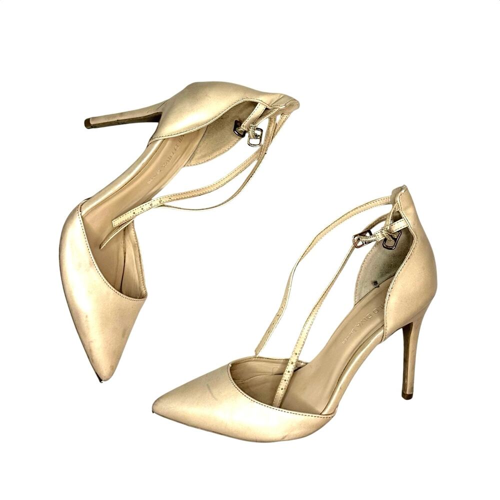 Wild Diva Lounge Pointed Toe Strappy Beige Nude Sandal Women’s Size 8 Heel